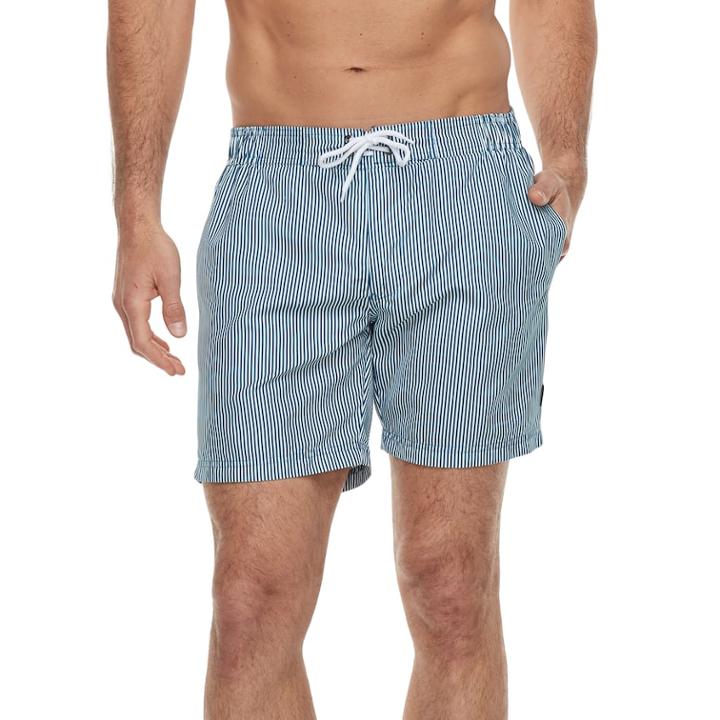 Men's Cole Striped Hybrid Swim Trunks, Size: Large, Blue (navy)