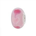 Individuality Beads Sterling Silver Heart Glass Bead, Women's, Pink