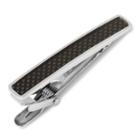 Black Carbon Fiber Stainless Steel Tie Clip, Men's