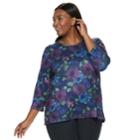 Plus Size Croft & Barrow&reg; Scoopneck Top, Women's, Size: 3xl, Turquoise/blue (turq/aqua)