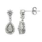 Simply Vera Vera Wang Sterling Silver 1/7-ct. T.w. Diamond Drop Earrings, Women's, White