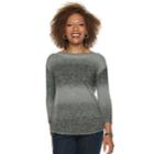 Petite Napa Valley Curved Hem Sweater, Women's, Size: L Petite, Dark Grey