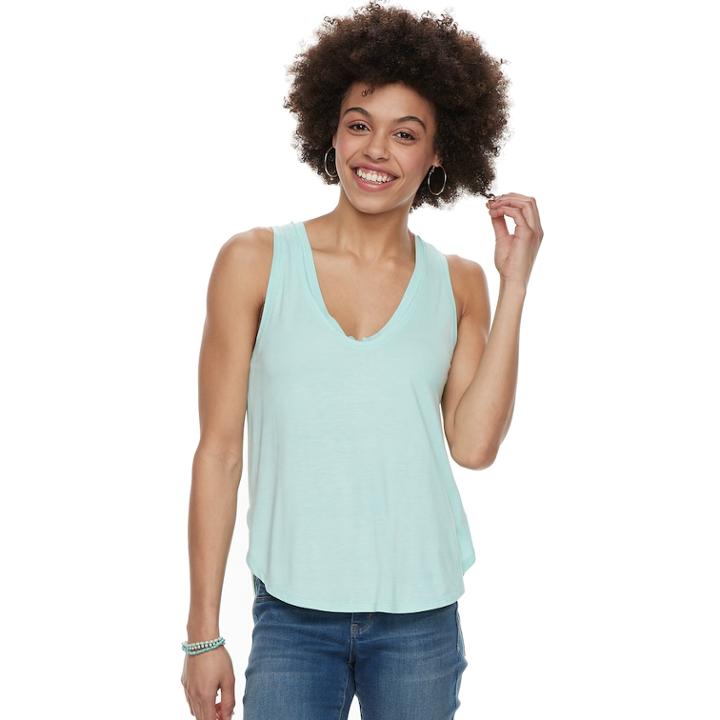 Juniors' Mudd&reg; Shirttail V-neck Tank, Teens, Size: Xs, Light Blue