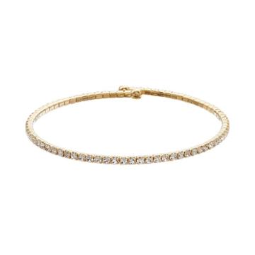 Duchess Of Dazzle Crystal 14k Gold-plated Bangle Bracelet, Women's, White
