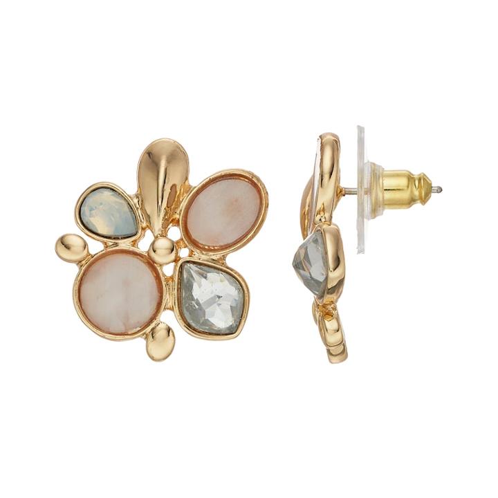 Dana Buchman Simulated Crystal Cluster Stud Earrings, Women's, White