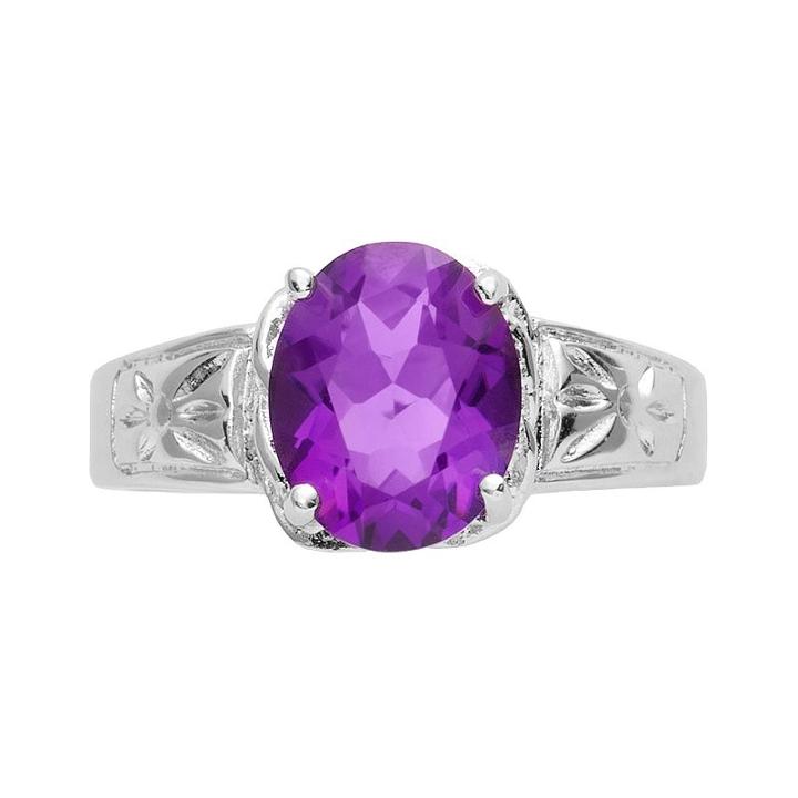 Sterling Silver Amethyst Ring, Women's, Size: 10, Purple