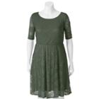 Juniors' Plus Size Wrapper Lace A-line Dress, Girl's, Size: 2xl, Med Green