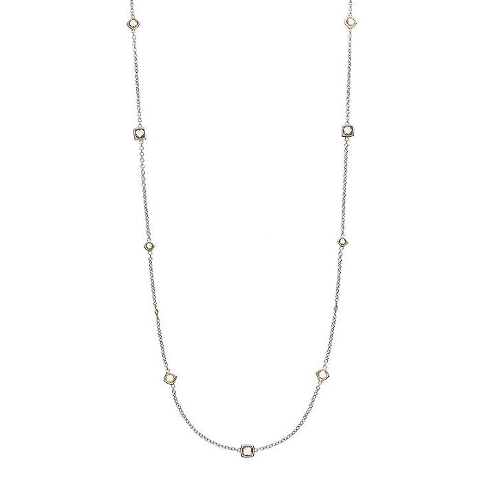 Gemstone Sterling Silver Long Station Necklace, Women's, Size: 36, Brown