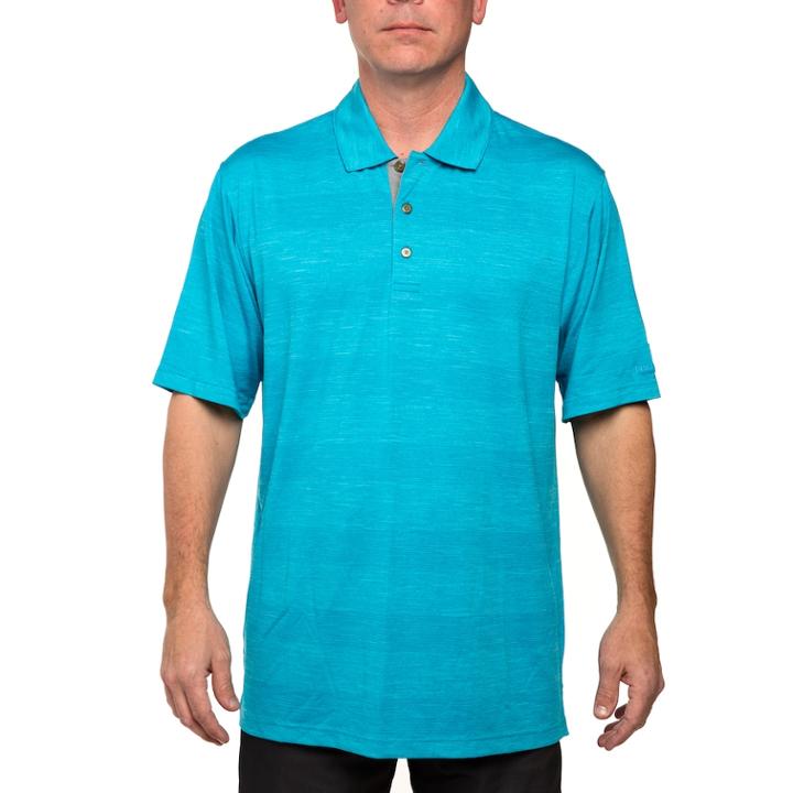 Men's Pebble Beach Classic-fit Striped Stretch Performance Golf Polo, Size: Xl, Turquoise/blue (turq/aqua)