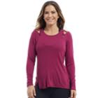 Women's Balance Collection Sloan Strappy Long Sleeve Tee, Size: Large, Med Red