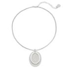 Dana Buchman Textured Disc Pendant Necklace, Women's, Silver
