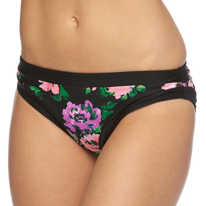 Juniors' In Mocean Floral Bikini Bottoms, Women's, Size: Xl, Black