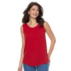 Women's Croft & Barrow&reg; Pleated Swing Tank, Size: Small, Med Red