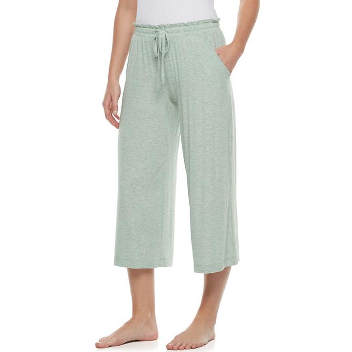 Women's Sonoma Goods For Life&trade; Wide Leg Lounge Capris, Size: Small, Lt Green