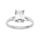 Emotions Cubic Zirconia 10k White Gold Solitaire Ring - Made With Swarovski Cubic Zirconia, Women's, Size: 6