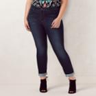 Plus Size Lc Lauren Conrad Cuffed Skinny Ankle Jeans, Women's, Size: 20 W, Dark Blue