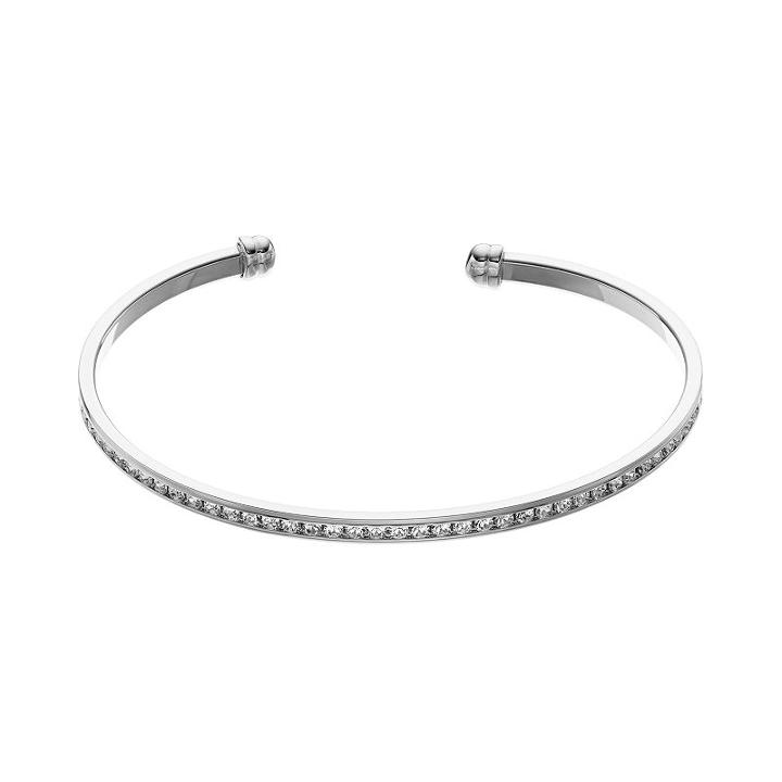 Brilliance Cuff Bracelet With Swarovski Crystals, Women's, Grey