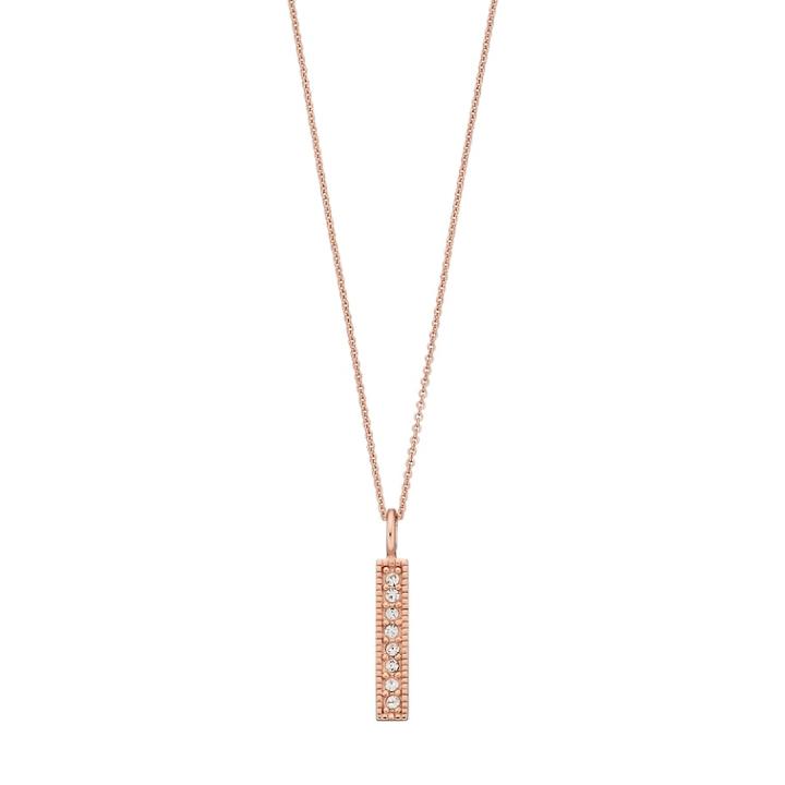 Love This Life Rose Gold Tone Sterling Silver Crystal Bar Pendant, Women's, White