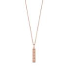 Love This Life Rose Gold Tone Sterling Silver Crystal Bar Pendant, Women's, White