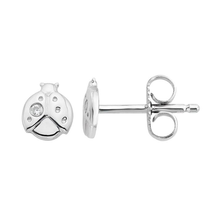 Little Diva Diamonds Kids' Sterling Silver Diamond Accent Ladybug Stud Earrings, Girl's, White