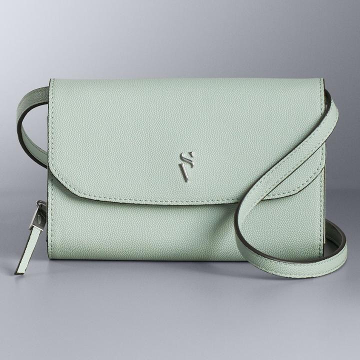Simply Vera Vera Wang Signature Envelope Crossbody Bag, Women's, Med Green