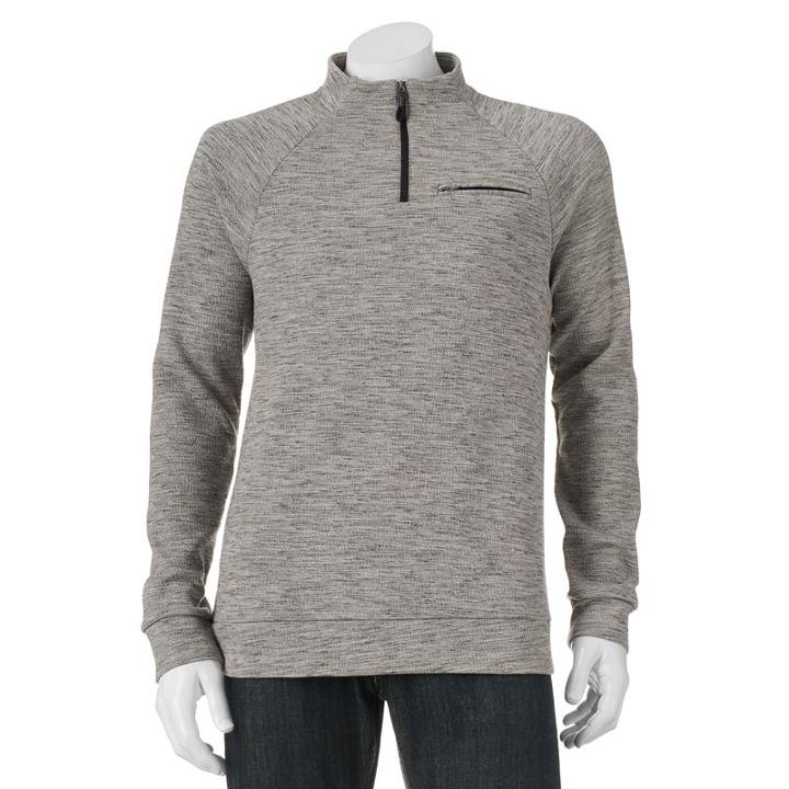 Men's Marc Anthony Slim-fit Luxury Marled Raglan Quarter-zip Pullover, Size: Large, White