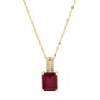 14k Gold Over Silver Lab-created Ruby & Diamond Accent Pendant, Women's, Size: 18, Red