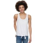 Juniors' So&reg; Tie Front Racerback Tank, Teens, Size: Xl, White