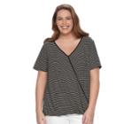 Plus Size Apt. 9&reg; Crossover V-neck Top, Women's, Size: 1xl, Black