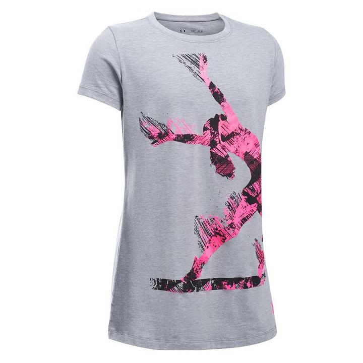 Girls 7-16 Under Armour Gymnast Girl Graphic Tee, Size: Xl, Dark Grey