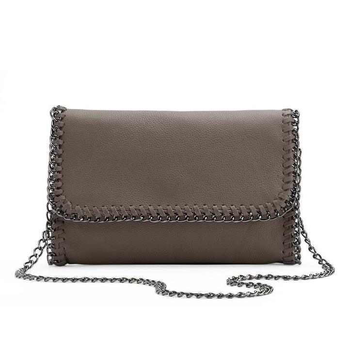 R & R Leather Whip-stitch Leather Crossbody Bag, Women's, Brown