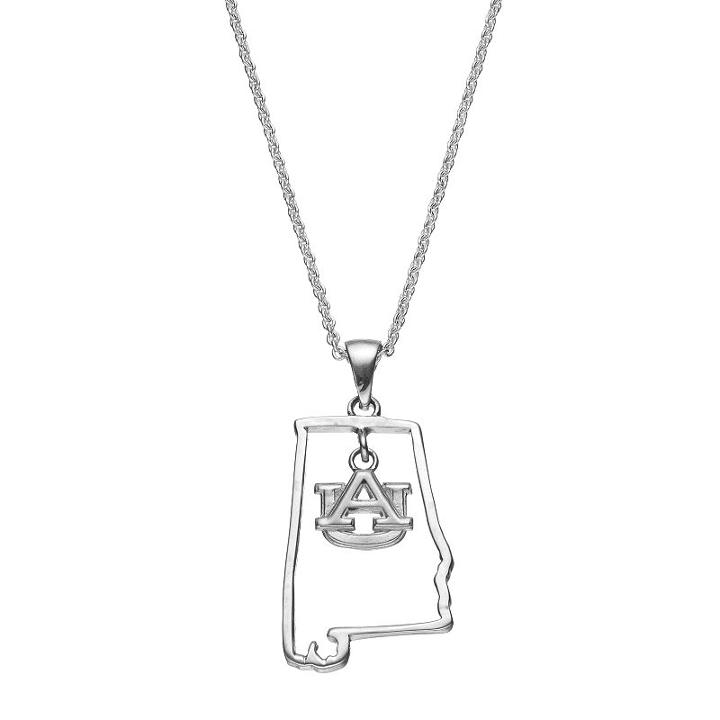 Dayna U Auburn Tigers Sterling Silver Pendant Necklace, Women's, Size: 18, Grey