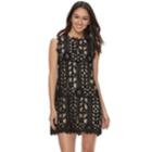 Juniors' Speechless Floral Lace Shift Dress, Teens, Size: Xl, Grey (charcoal)
