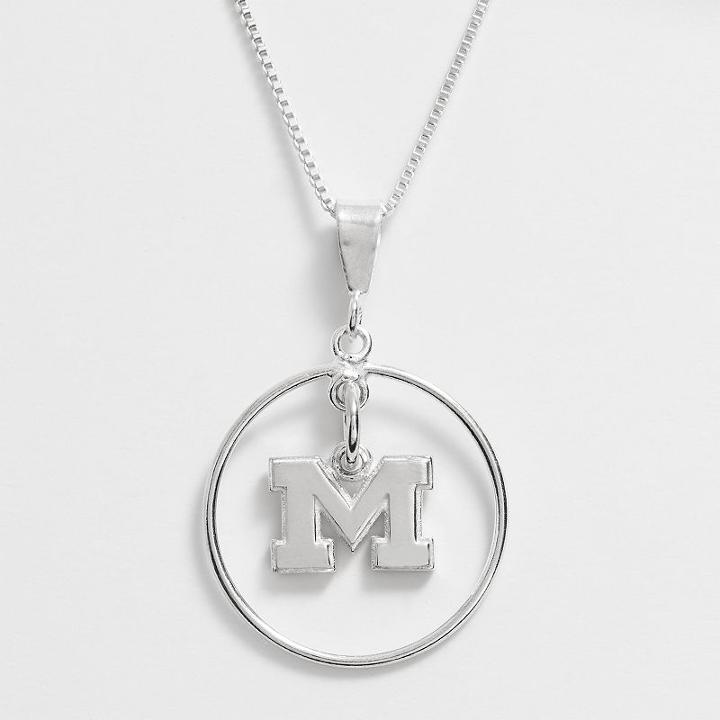 Dayna U Michigan Wolverines Sterling Silver Logo Pendant, Women's, Size: 16, Grey