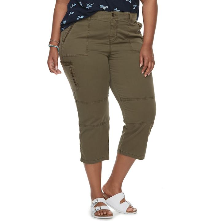 Plus Size Sonoma Goods For Life&trade; Utility Capris, Women's, Size: 20 W, Green