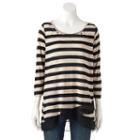 Women's French Laundry Embellished Striped Asymmetrical Top, Size: Large, Oxford