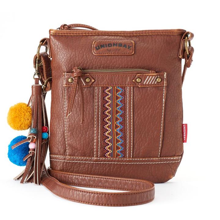 Unionbay Pom-pom Tassel Crossbody Bag, Women's, Med Brown