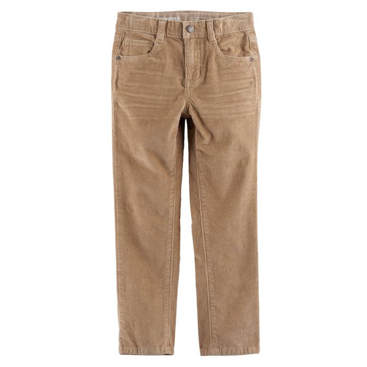 Boys 4-7x Sonoma Goods For Life&trade; Stretch Corduroy Pants, Size: 7x, Med Beige