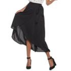 Juniors' Mudd&reg; Wrap Front Midi Skirt, Teens, Size: Large, Black