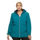Plus Size Zeroxposur Imani Stretch Hooded Jacket, Women's, Size: 1xl, Turquoise/blue (turq/aqua)