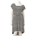 Ab Studio Striped Hi-low Dress, Women's, Size: Small, Black