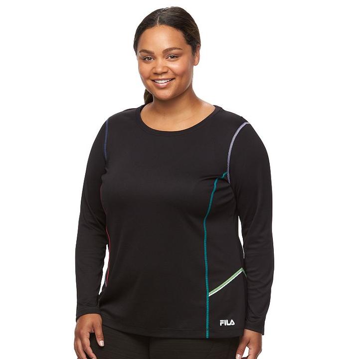 Plus Size Fila Sport&reg; Breakthrough Workout Tee, Women's, Size: 3xl, Black