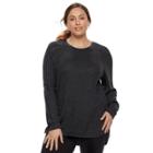 Plus Size Sonoma Goods For Life&trade; Pointelle Crewneck Sweater, Women's, Size: 1xl, Dark Grey