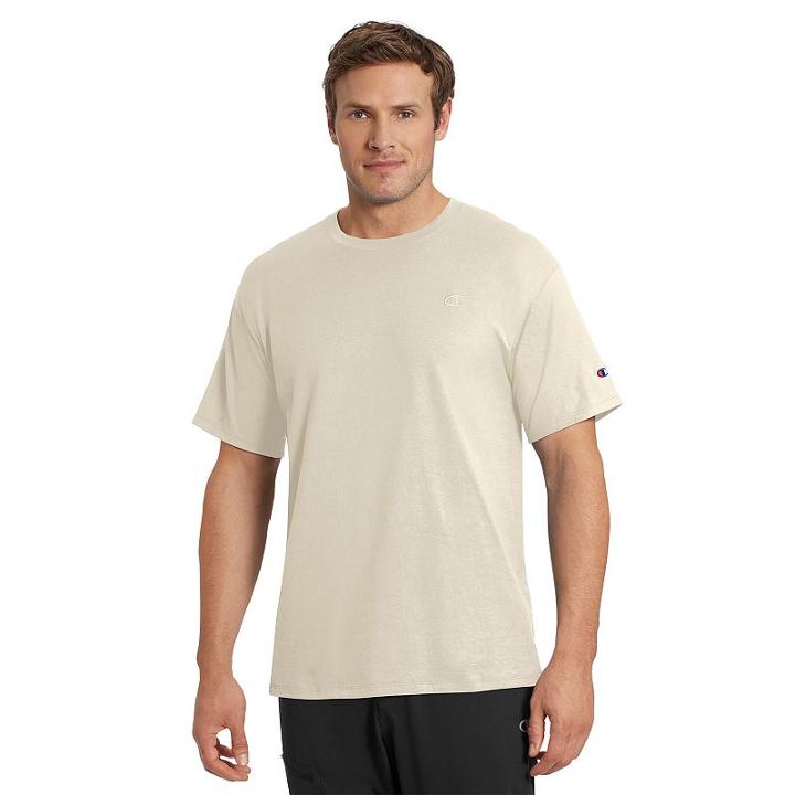 Men's Champion Classic Jersey Tee, Size: Medium, Beig/green (beig/khaki)
