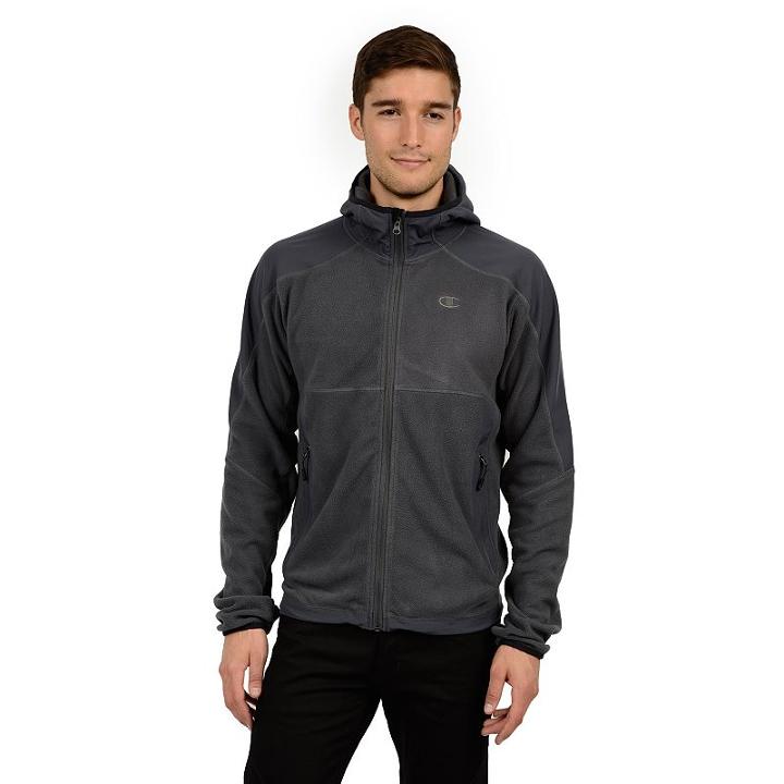 Men's Champion Microfleece Hooded Jacket, Size: Xxl, Grey