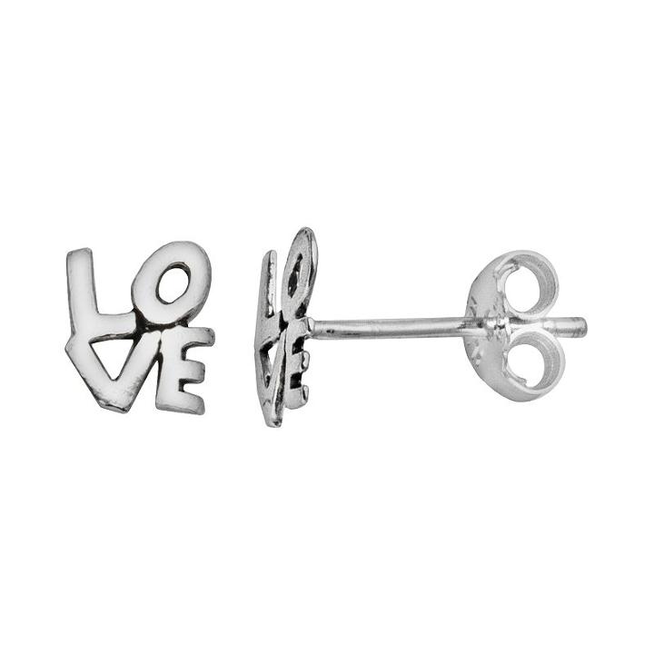 Itsy Bitsy Sterling Silver Love Stud Earrings, Women's