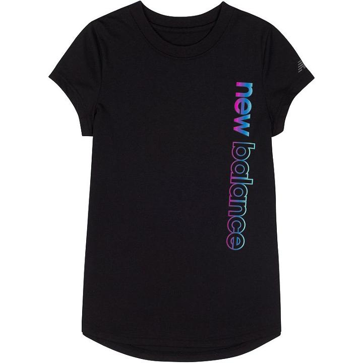 Girls 7-16 New Balance Short Sleeve Athletic Graphic Tee, Girl's, Size: Medium, Black