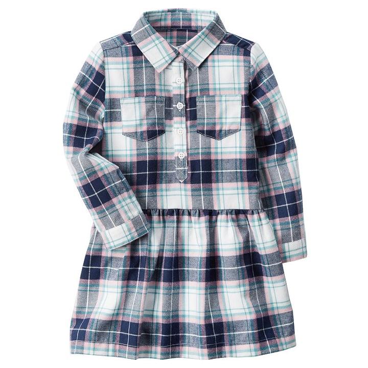 Girls 4-8 Carter's Plaid Drop-waist Dress, Size: 4