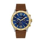 Caravelle New York By Bulova Men's Leather Chronograph Watch - 45a135, Brown