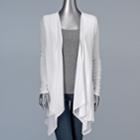 Plus Size Simply Vera Vera Wang Mixed-media Flyaway Cardigan, Women's, Size: 2xl, White